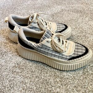 Dolce Vita Cream and Black Women's Sneakers